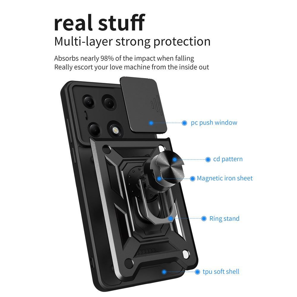 Husa de protectie Techsuit CamShield Series compatibil cu Xiaomi Redmi Note 13 Pro 4G / Poco M6 Pro 4G, Negru