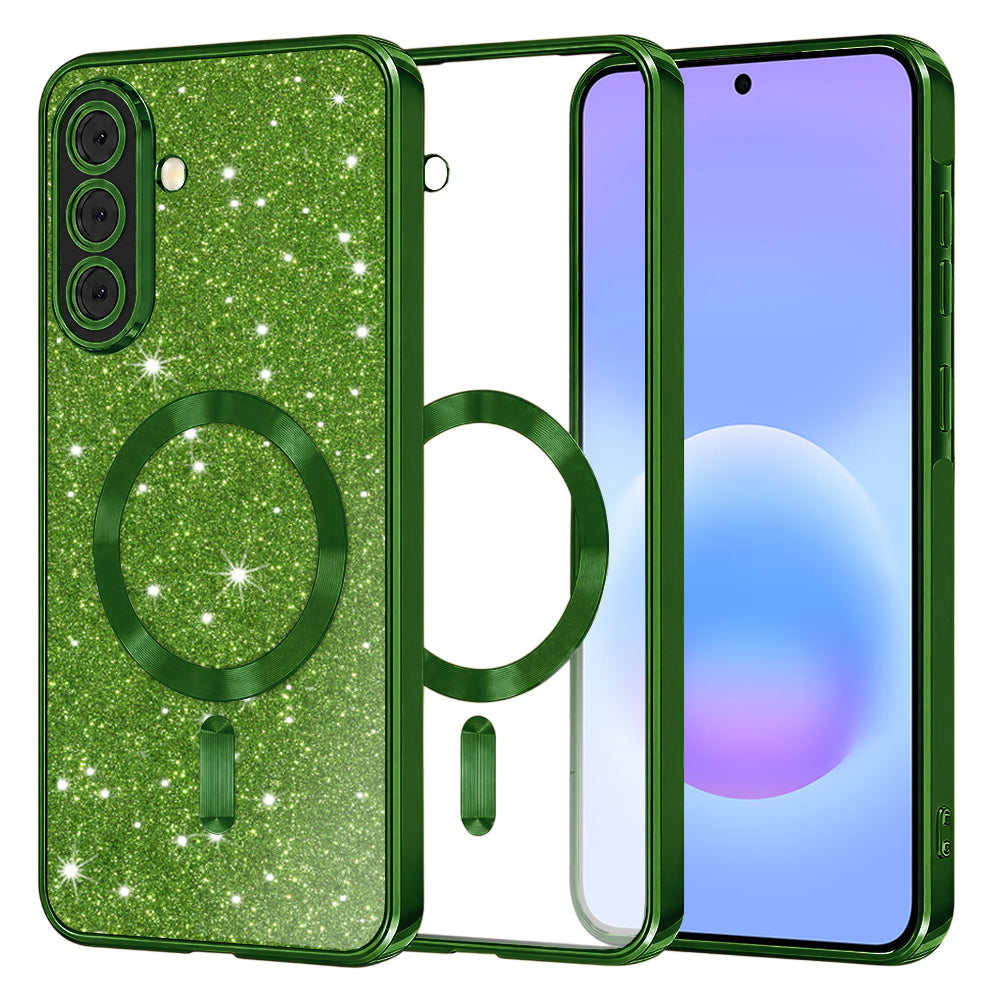 Husa de protectie Techsuit Luxury Glitter MagSafe compatibil cu Samsung Galaxy A57 5G, Verde