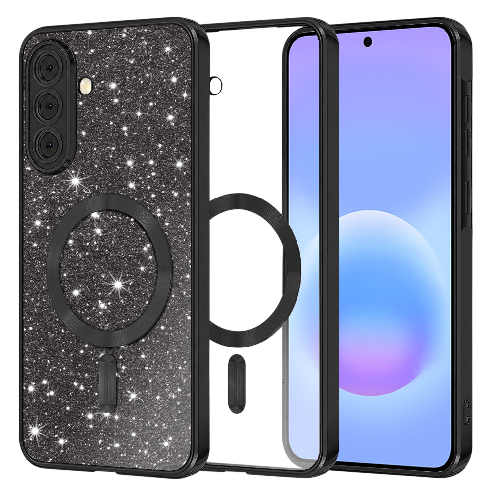 Husa de protectie Techsuit Luxury Glitter MagSafe compatibil cu Samsung Galaxy A57 5G, Negru