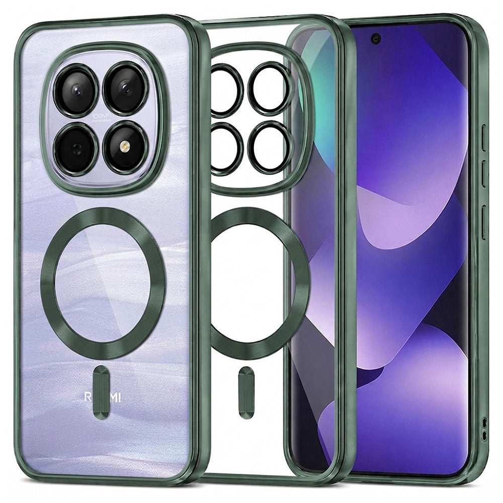 Husa de protectie Techsuit Luxury Crystal MagSafe compatibil cu Xiaomi Redmi Note 15 5G / Note 15 4G / Poco M8 5G, Verde inchis