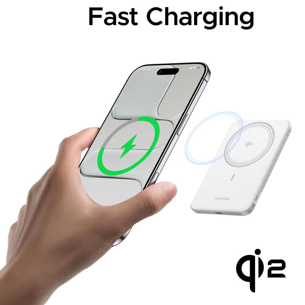 Baterie externa Ugreen PB580 (95931B), 5000mAh, 15W, Alb