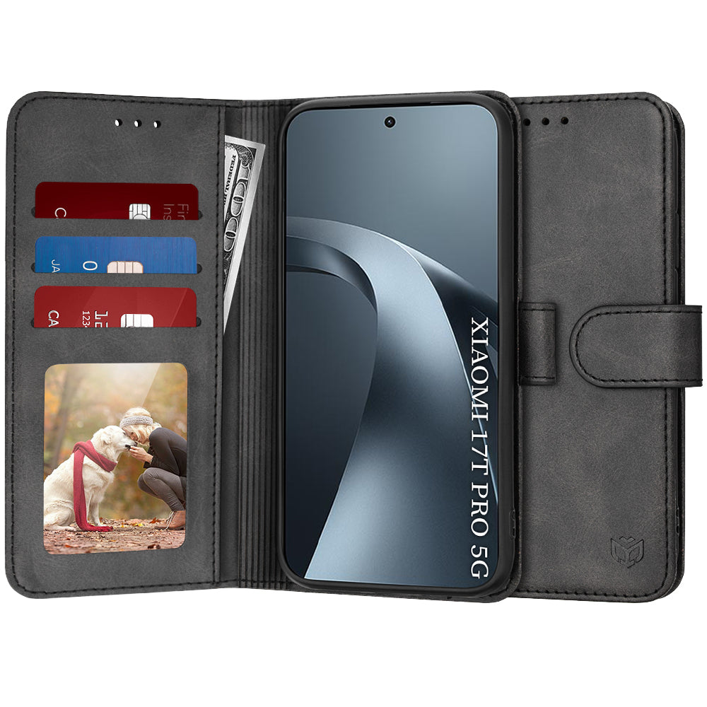 Husa de protectie Techsuit Diary Book compatibil cu Xiaomi 17T Pro, Negru