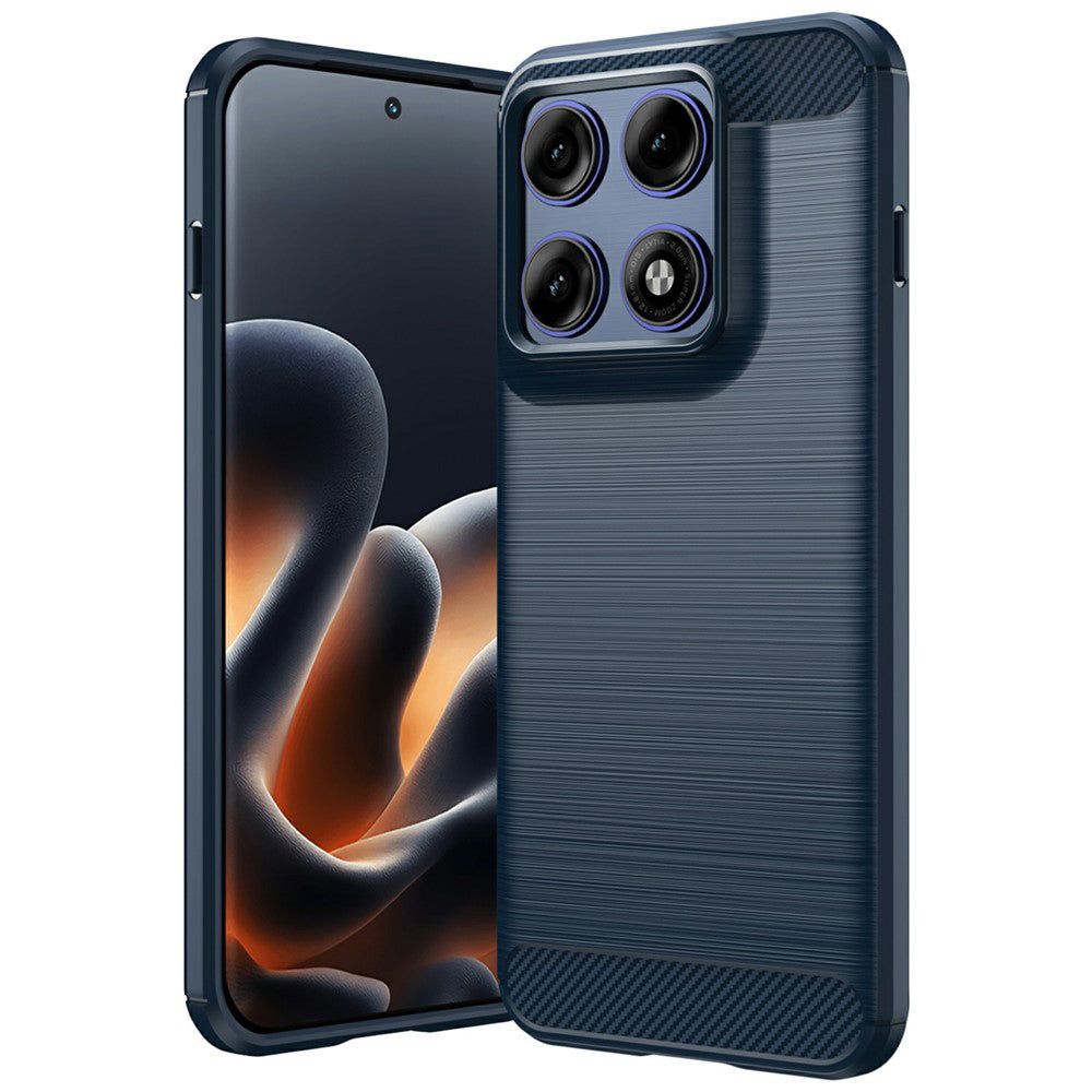 Husa de protectie Techsuit Carbon Silicone compatibil cu Motorola Edge 70 Pro, Albastru