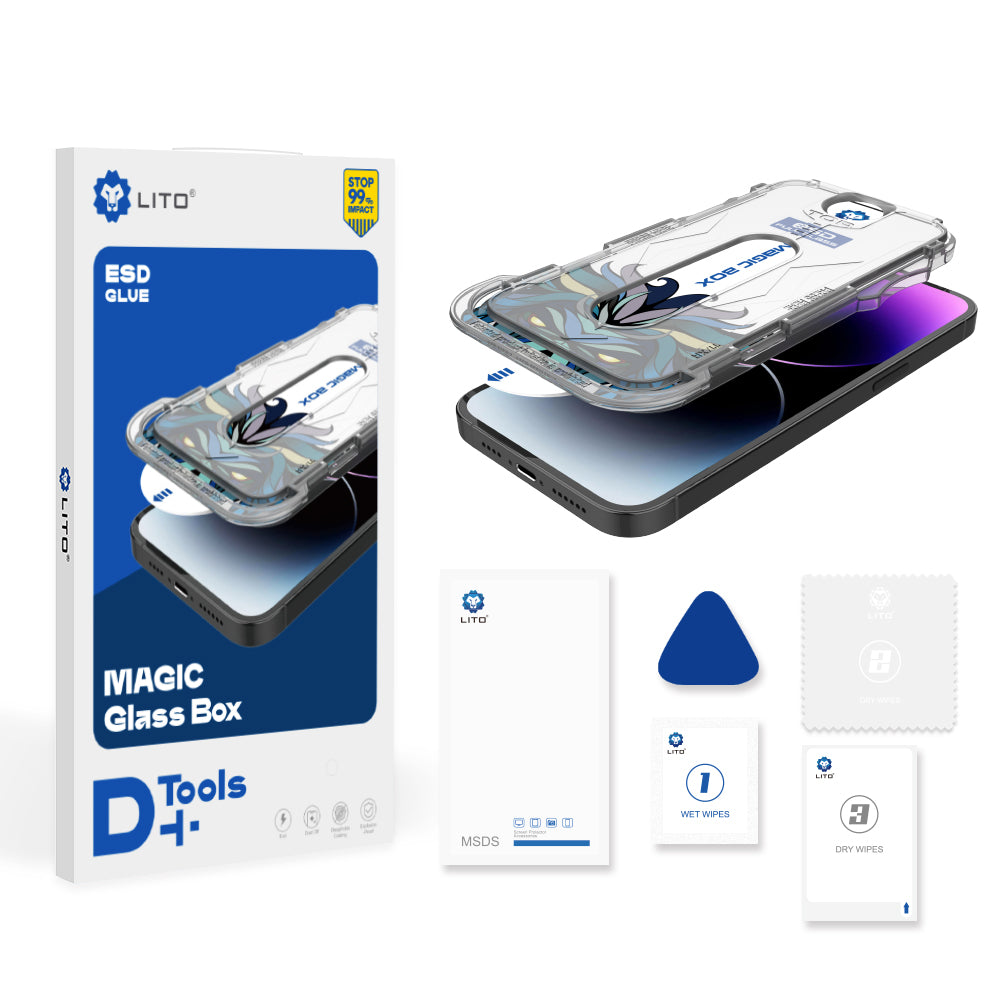 Folie de protectie Lito Magic Glass Box D+ Tools compatibil cu iPhone 16 Plus, Transparent