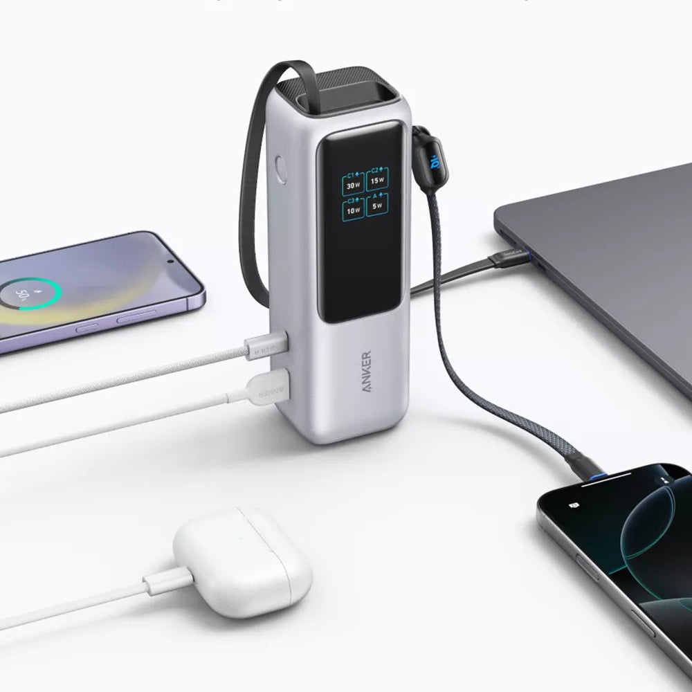 Baterie externa Anker Prime (A1695H41), 25000mAh, USB-C/USB, 165W, Argintiu
