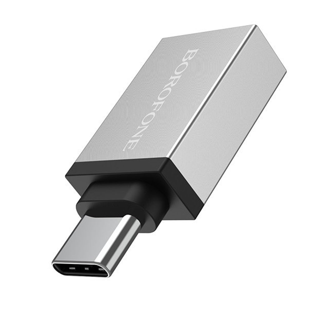 Adaptor Borofone OTG (BV3), USB-C la USB-A, Argintiu