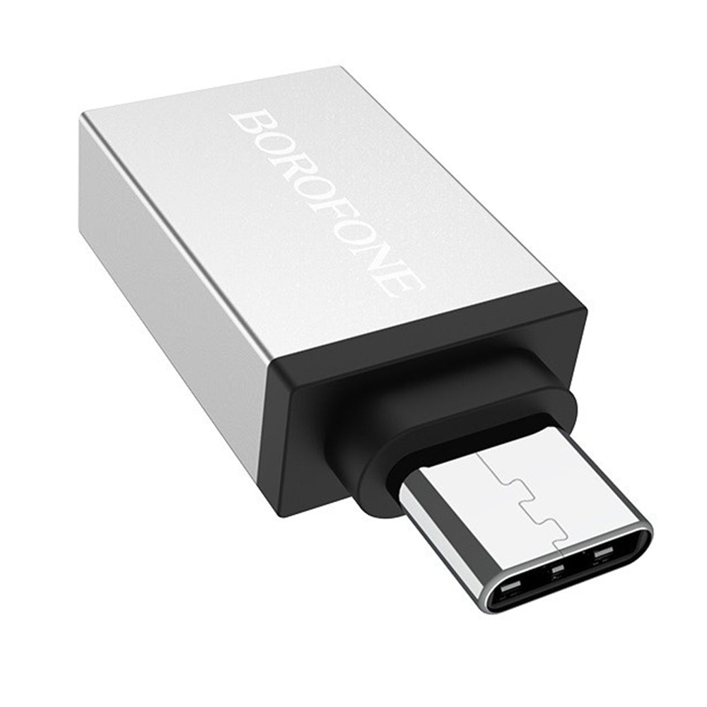 Adaptor Borofone OTG (BV3), USB-C la USB-A, Argintiu