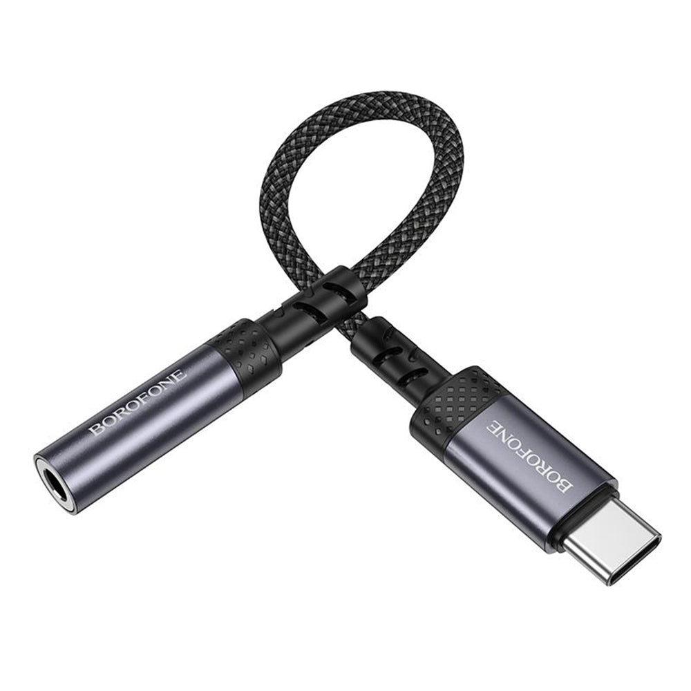 Adaptor Borofone USB-C la Jack 3.5mm (BV24), DAC Chip, Gri