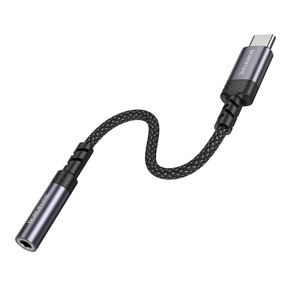 Adaptor Borofone USB-C la Jack 3.5mm (BV24), DAC Chip, Gri