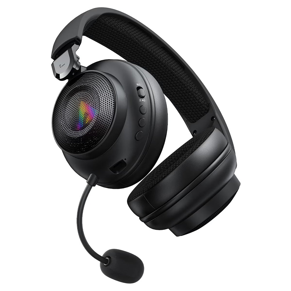 Casti Acefast H15, BT 6.0 + 2.4G + AUX, Latenta 0.02s, Negru