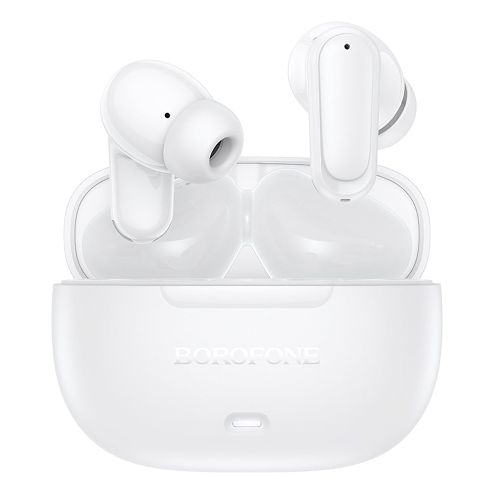 Casti Borofone Mellow (BW96), Bluetooth V6.0, ANC + ENC, Alb