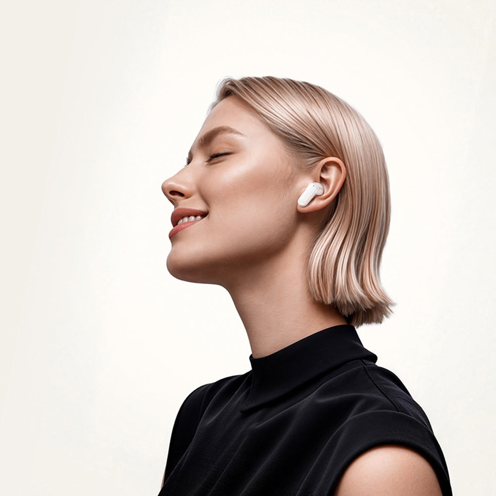 Casti Borofone Mellow (BW96), Bluetooth V6.0, ANC + ENC, Alb