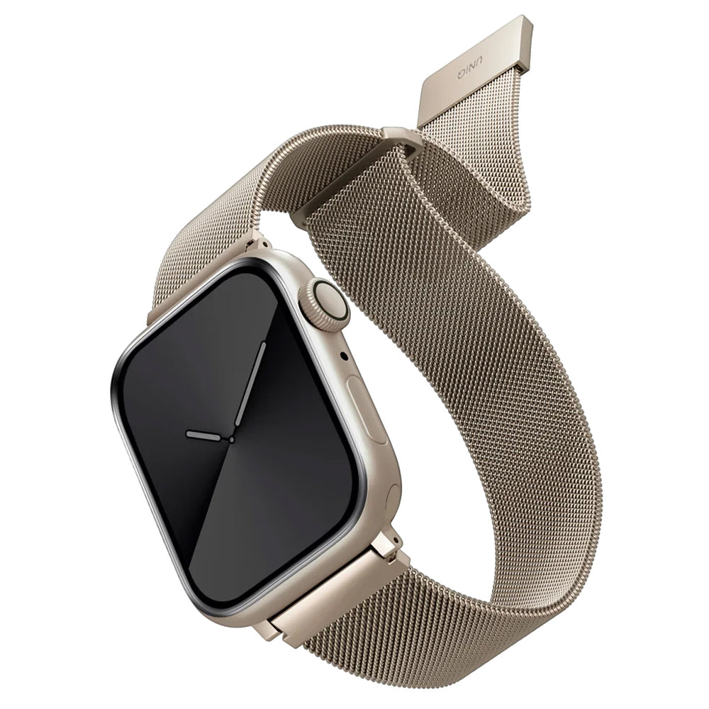 Curea smartwatch Apple Watch 1/2/3/4/5/6/7/8/9/10/11/SE/SE 2/SE 3 (38/40/41/42mm) - UNIQ Dante - Starlight