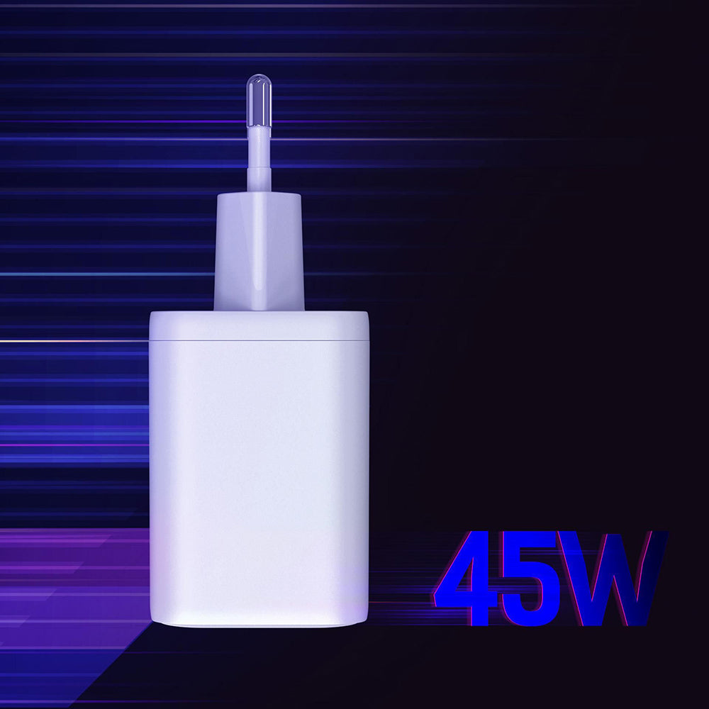 Incarcator pentru Perete, GaN, PD 45W, 2x USB-C - 3mk Hyper - White