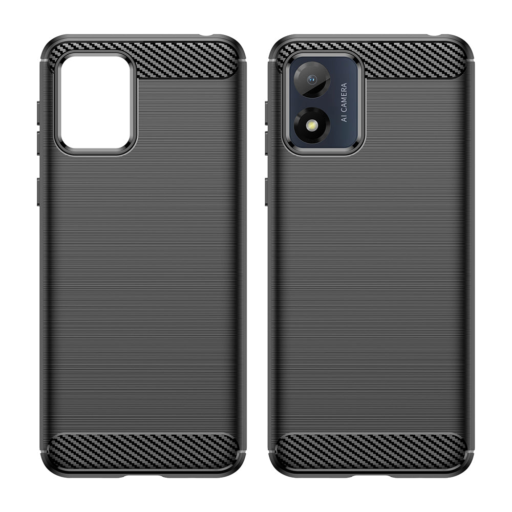 Husa de protectie Techsuit Carbon Silicone compatibil cu Motorola Moto E13, Negru