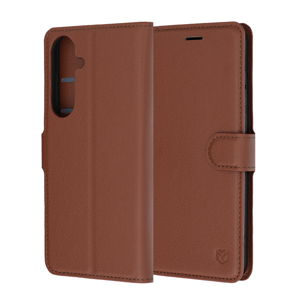 Husa de protectie Techsuit Leather Folio compatibil cu Samsung Galaxy S26 FE / S25 FE, Maro