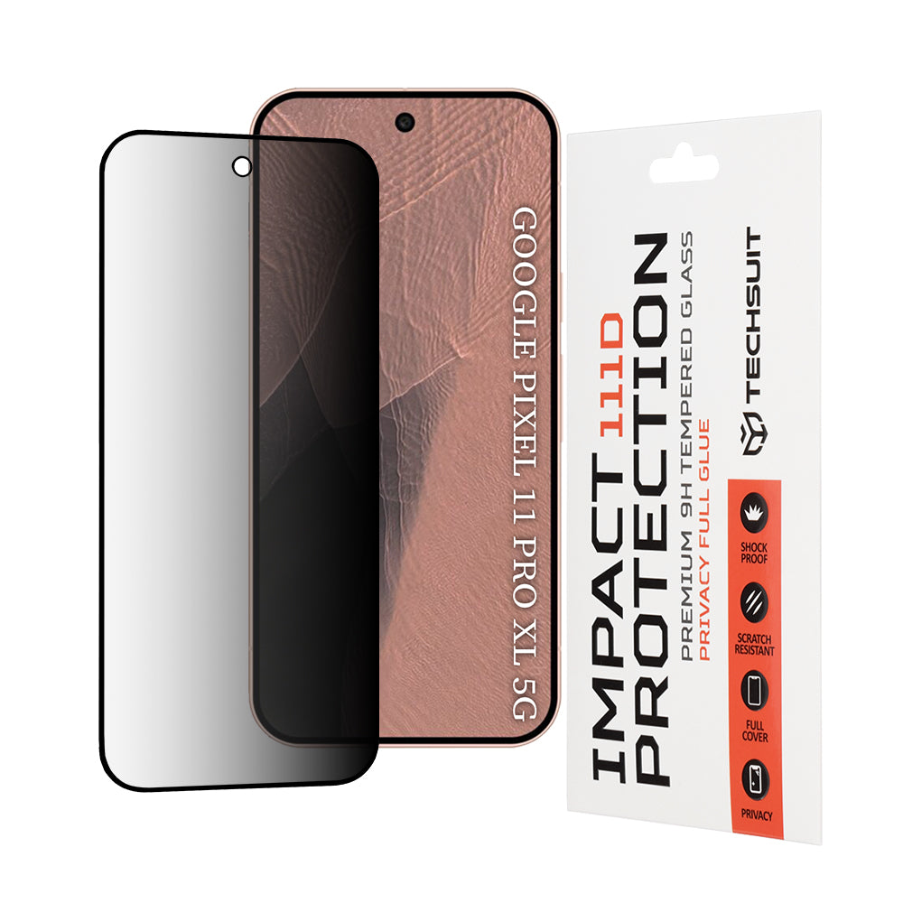 Folie de protectie Techsuit 111D Privacy Full Glue compatibil cu Google Pixel 11 Pro XL, Negru