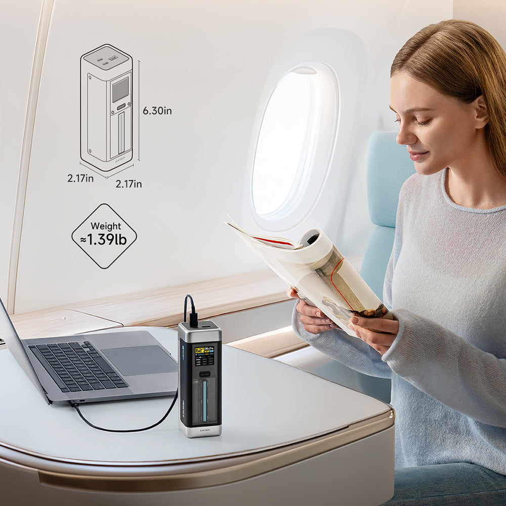 Baterie externa Cuktech P23 (CUK00P23GLBK), 25000mAh, 2x USB-C / USB, 210W, Negru