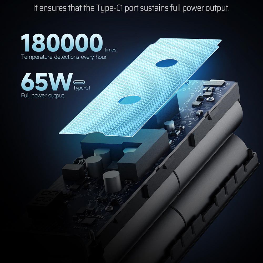 Baterie externa Cuktech PB200 (CUKP200XGLGR), 20000mAh, USB-C / USB, 100W, Negru