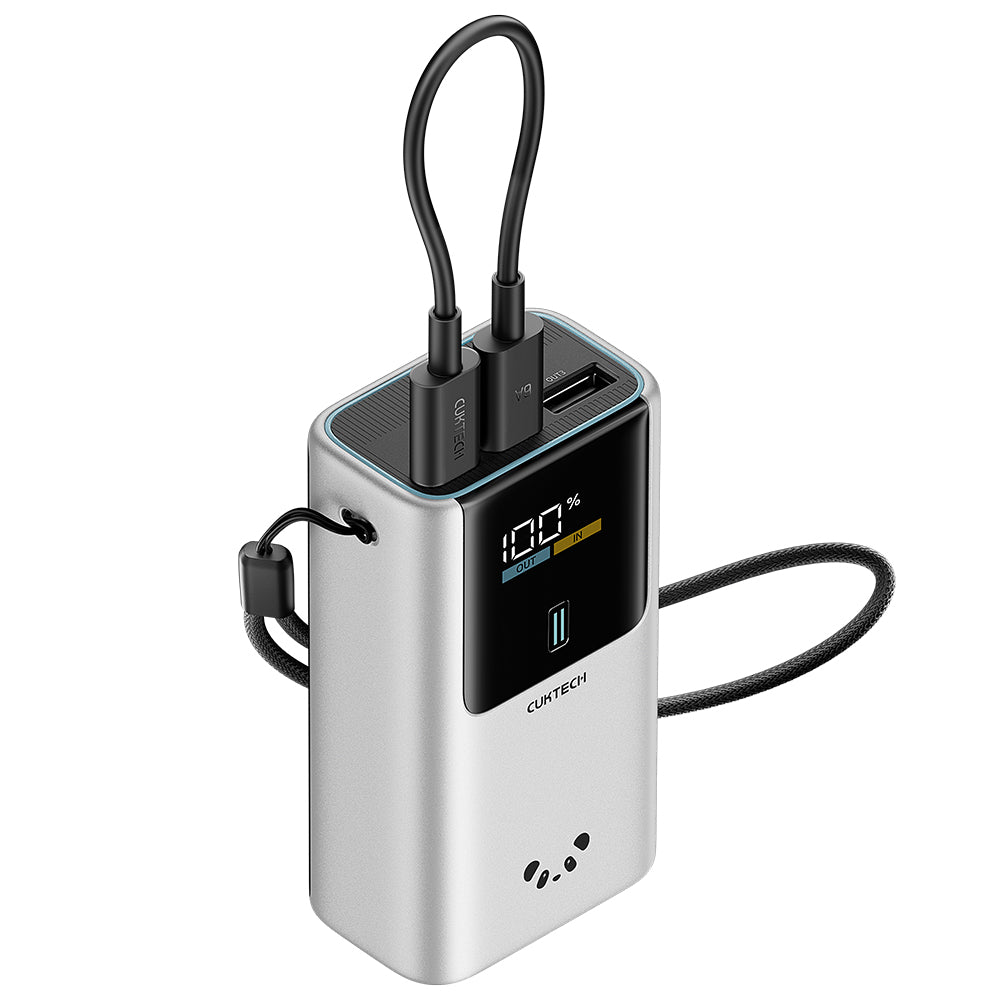 Baterie externa Cuktech PB1055 (CKPB1055GBTG), 10000mAh, 2x USB-C + USB, 55W, Gri
