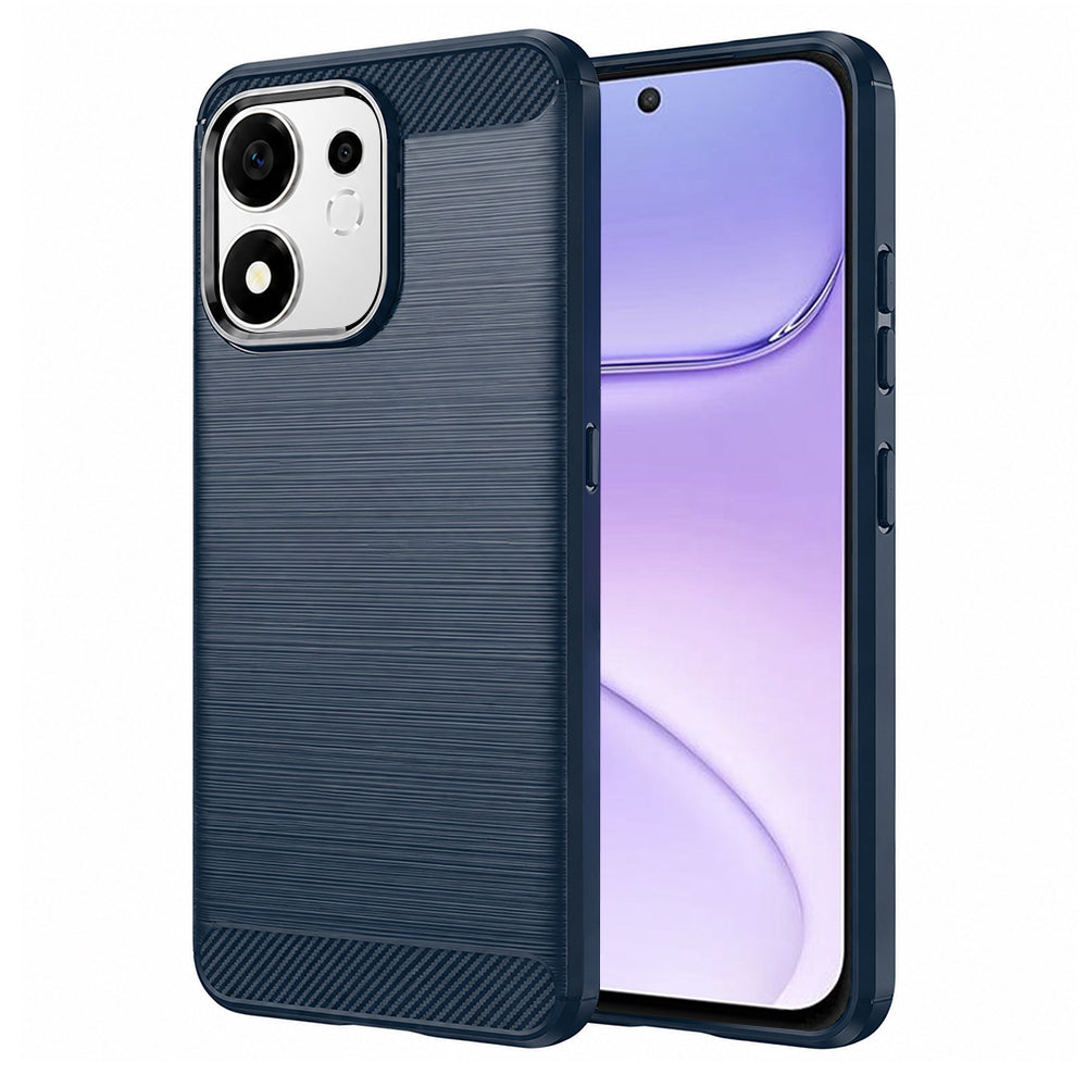 Husa de protectie Techsuit Carbon Silicone compatibil cu Honor 600 Smart, Albastru