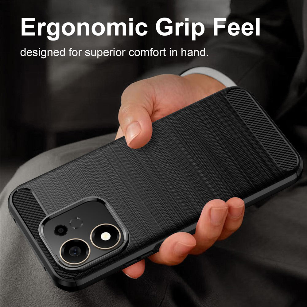 Husa de protectie Techsuit Carbon Silicone compatibil cu Honor 600 Smart, Negru