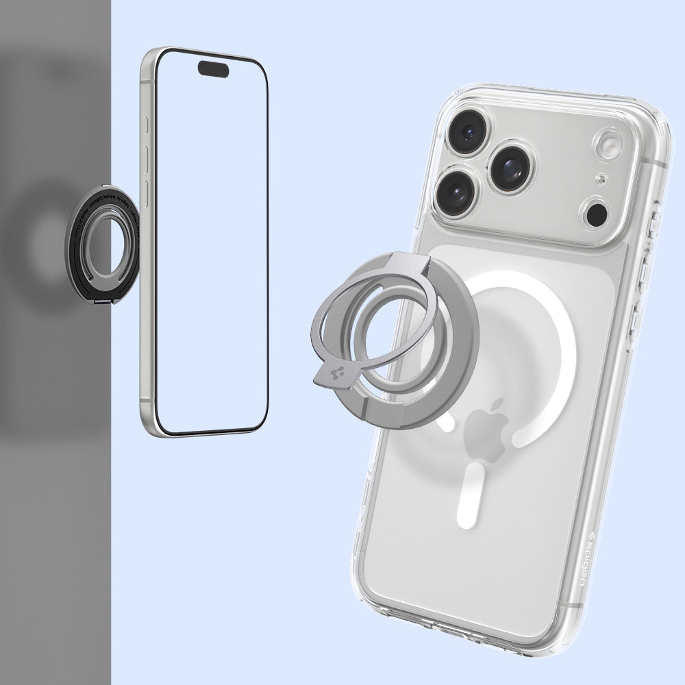 Suport Inel Spigen Dual Pop MagSafe S (AMP11736), Silicon, Gri