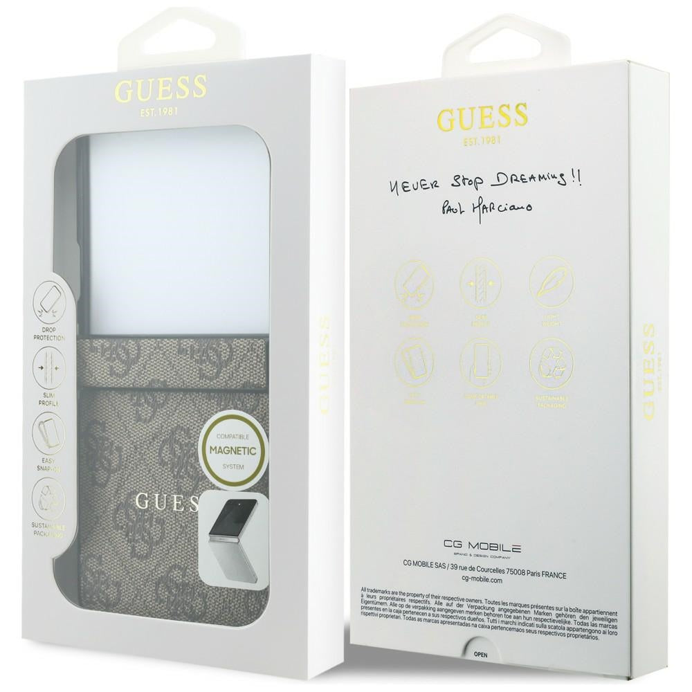 Husa de protectie Guess 4G Leather Classic compatibil cu Samsung Galaxy Z Flip8, Maro