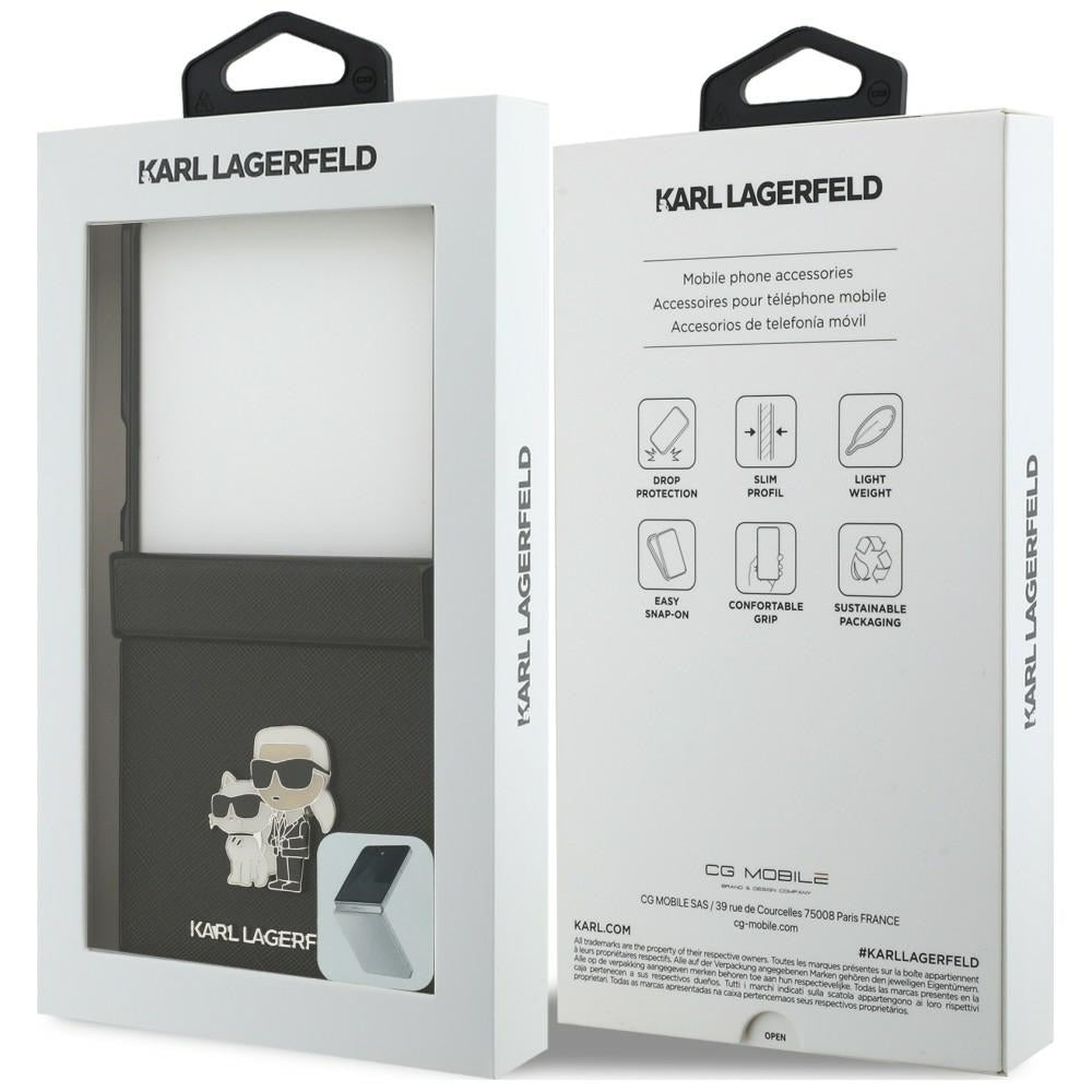 Husa de protectie Karl Lagerfeld Saffiano compatibil cu Samsung Galaxy Z Flip8, Gri