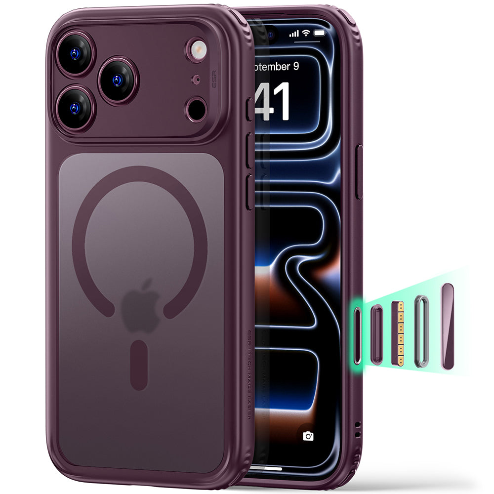 Husa de protectie ESR Classic Hybrid HaloLock compatibil cu iPhone 18 Pro, Bordo