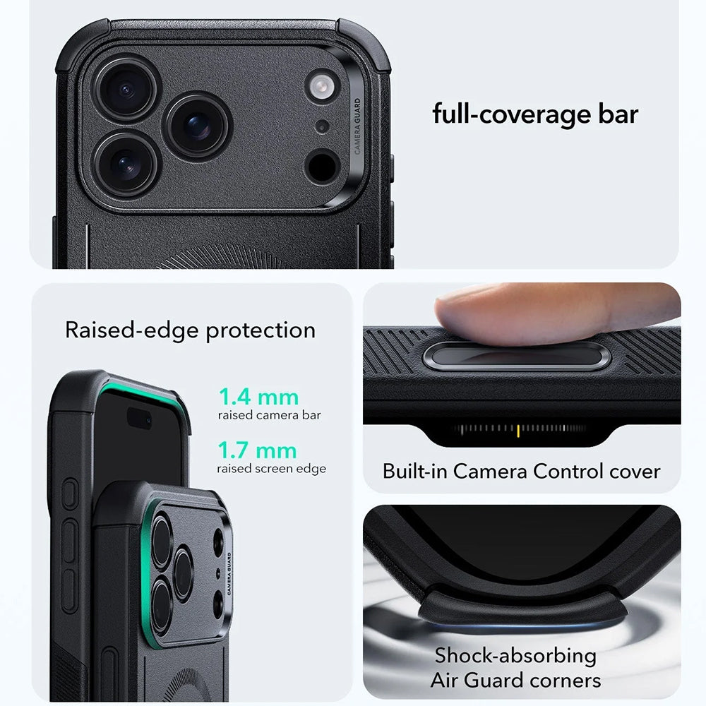 Husa de protectie ESR Cyber Halolock compatibil cu iPhone 17 Pro / iPhone 18 Pro, Negru