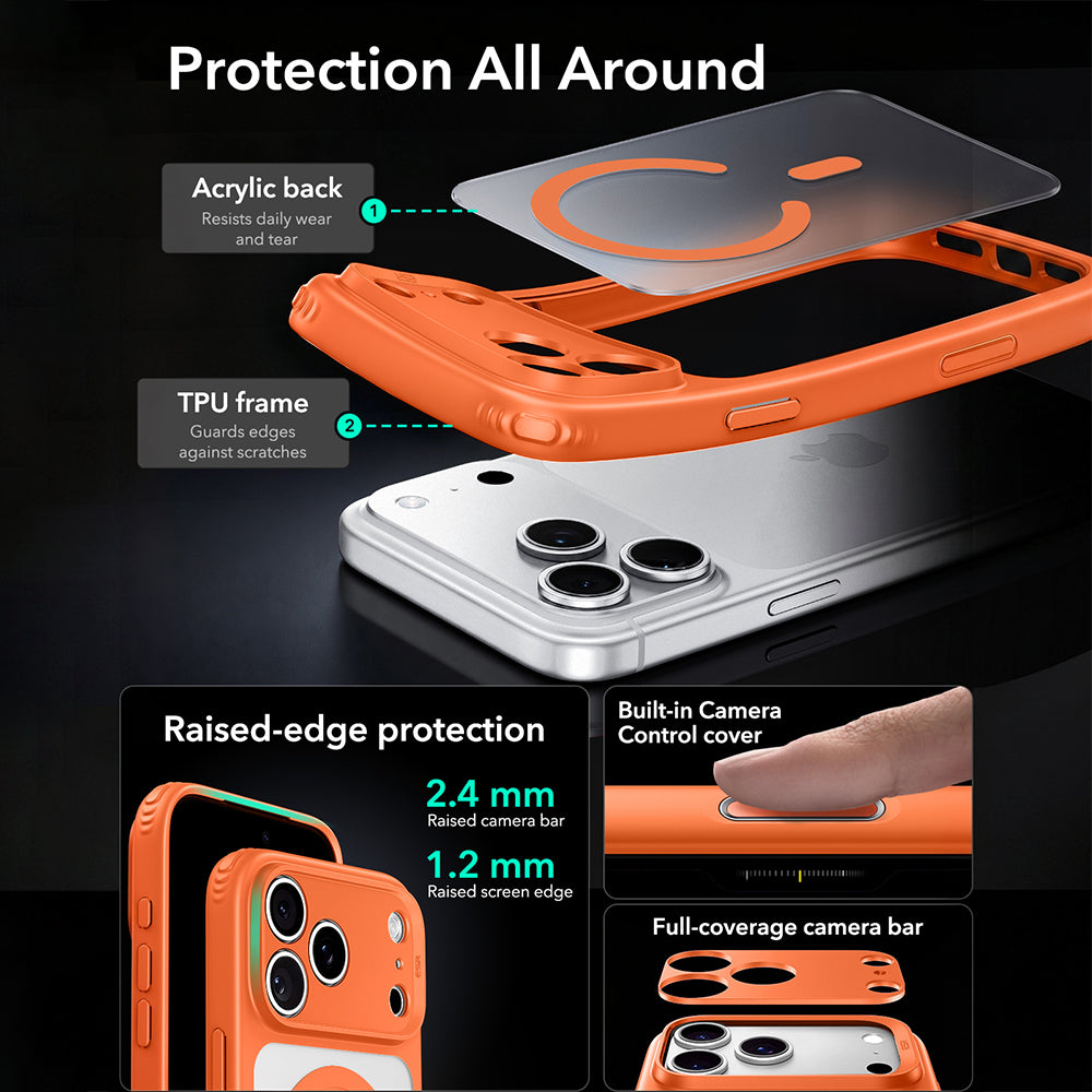 Husa de protectie ESR Classic Hybrid HaloLock compatibil cu iPhone 18 Pro, Portocaliu