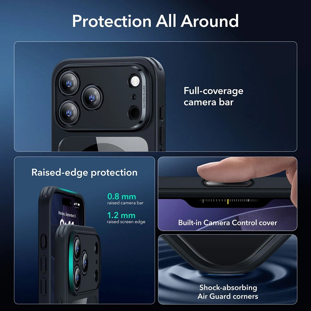 Husa de protectie ESR Classic Hybrid compatibil cu iPhone 17 Pro Max / iPhone 18 Pro Max, Negru Transparent