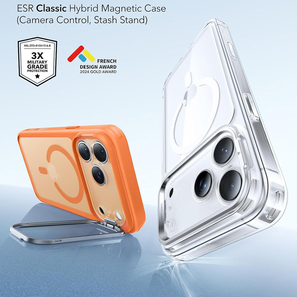 Husa de protectie ESR Classic Hybrid compatibil cu iPhone 17 Pro / iPhone 18 Pro, Portocaliu