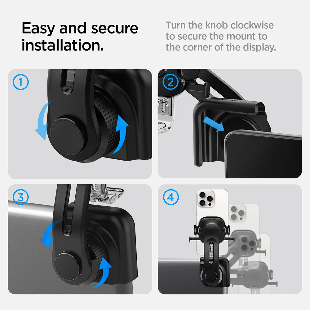 Suport Auto Spigen Tap Lock (ACP07871), Prindere Display, Compatibil Tesla, Negru