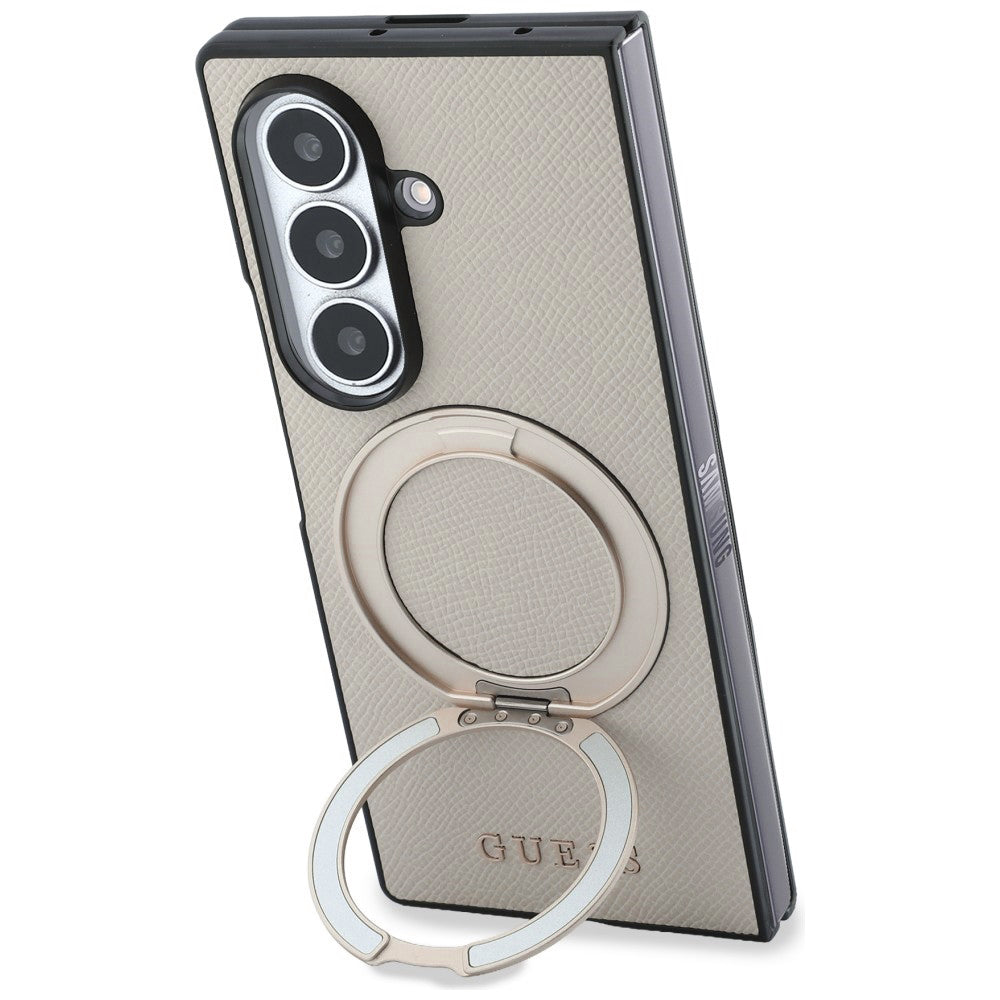 Husa de protectie Guess Ring Stand compatibil cu Samsung Galaxy Z Fold8 Ultra, Bej