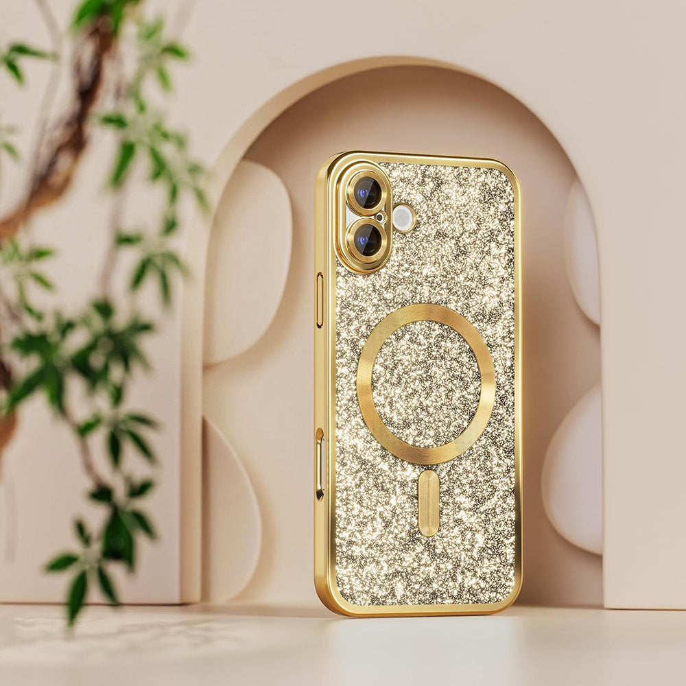 Husa de protectie Techsuit Luxury Glitter MagSafe compatibil cu Samsung Galaxy A27 5G, Roz Auriu