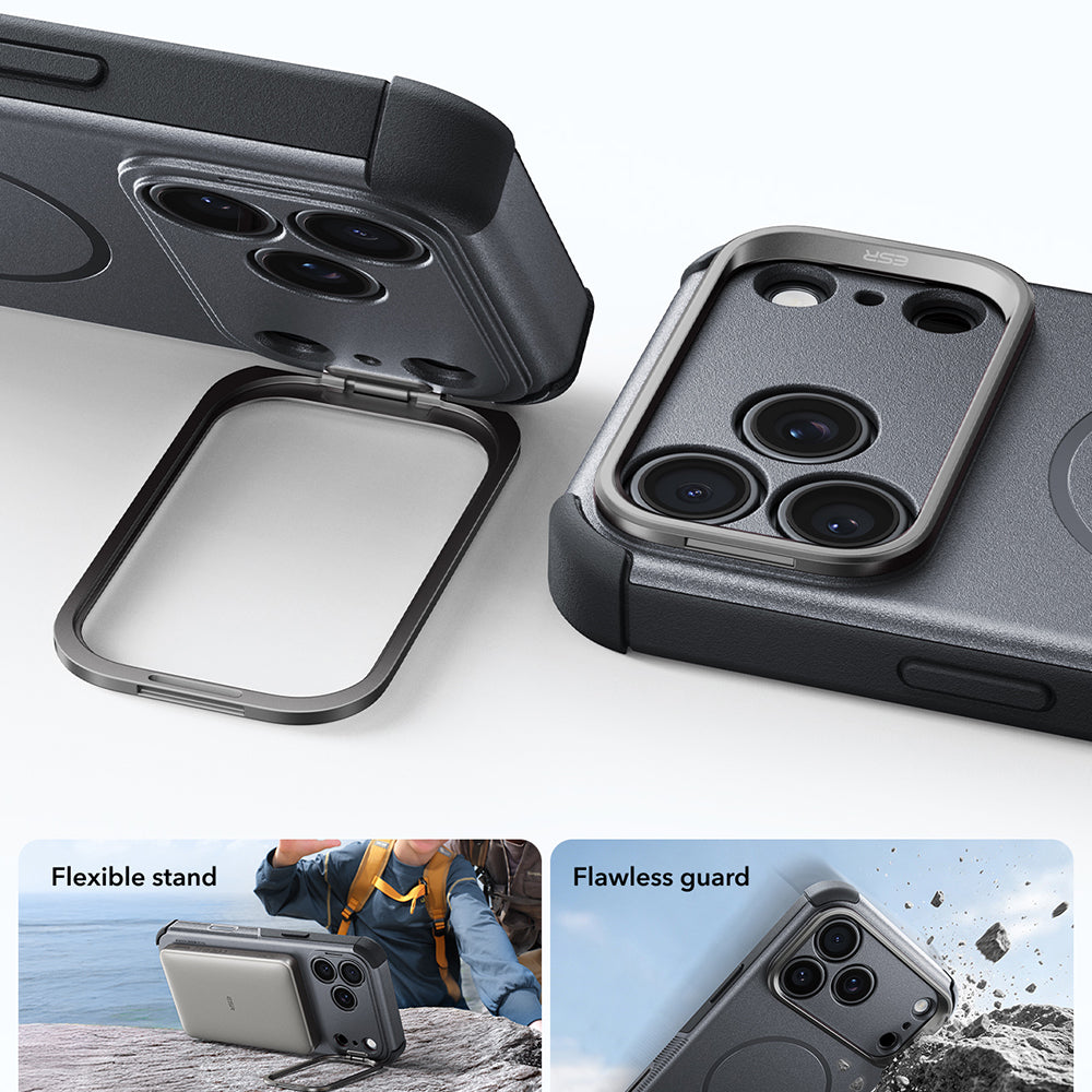 Husa de protectie ESR Cyber Armor compatibil cu iPhone 18 Pro Max / iPhone 17 Pro Max, Gri