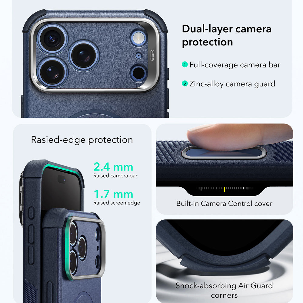 Husa de protectie ESR Cyber Armor compatibil cu iPhone 17 Pro / iPhone 18 Pro, Albastru