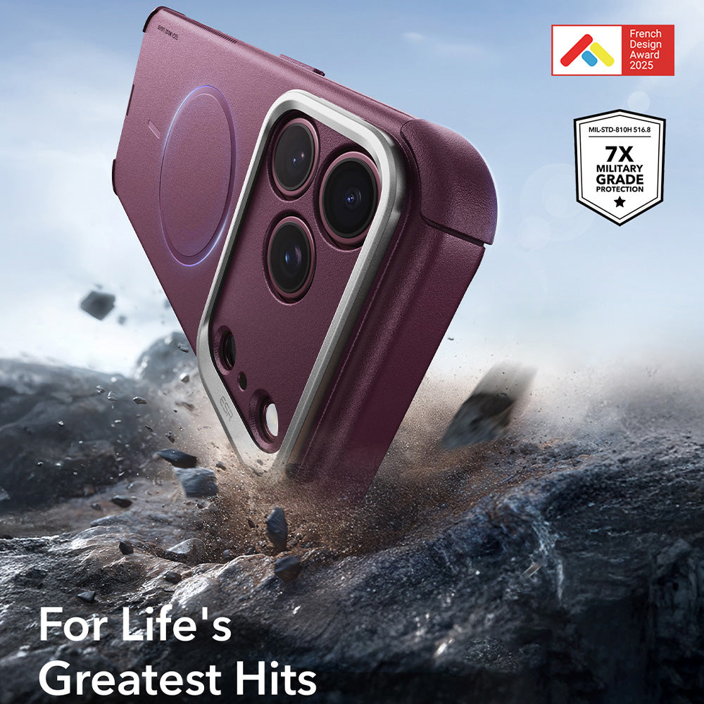 Husa de protectie ESR Cyber Armor compatibil cu iPhone 17 Pro Max / iPhone 18 Pro Max, Bordo