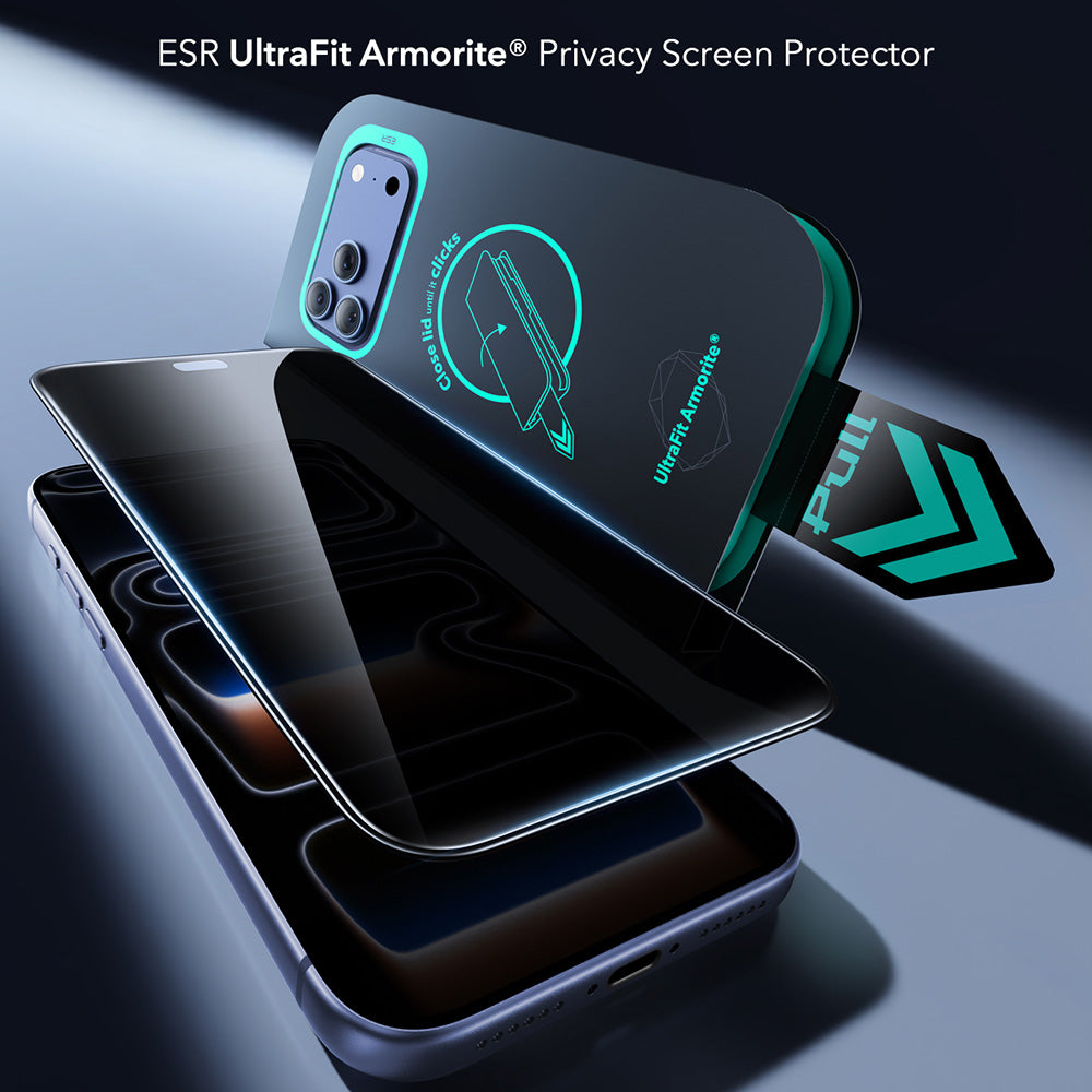 Folie de protectie ESR Privacy Armorite compatibil cu iPhone 18 Pro Max, Negru