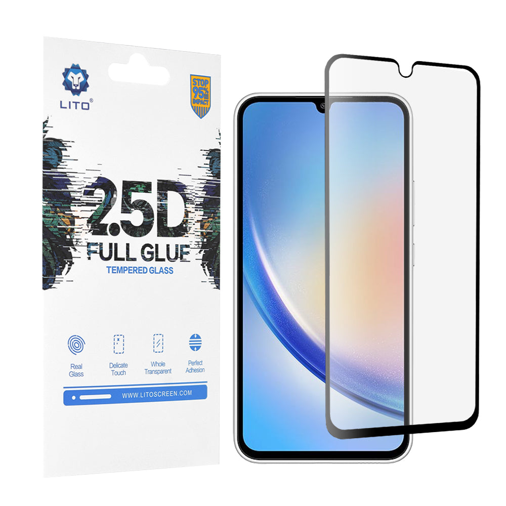 Folie de protectie Lito 2.5D FullGlue Glass compatibil cu Samsung Galaxy A34 5G, Negru