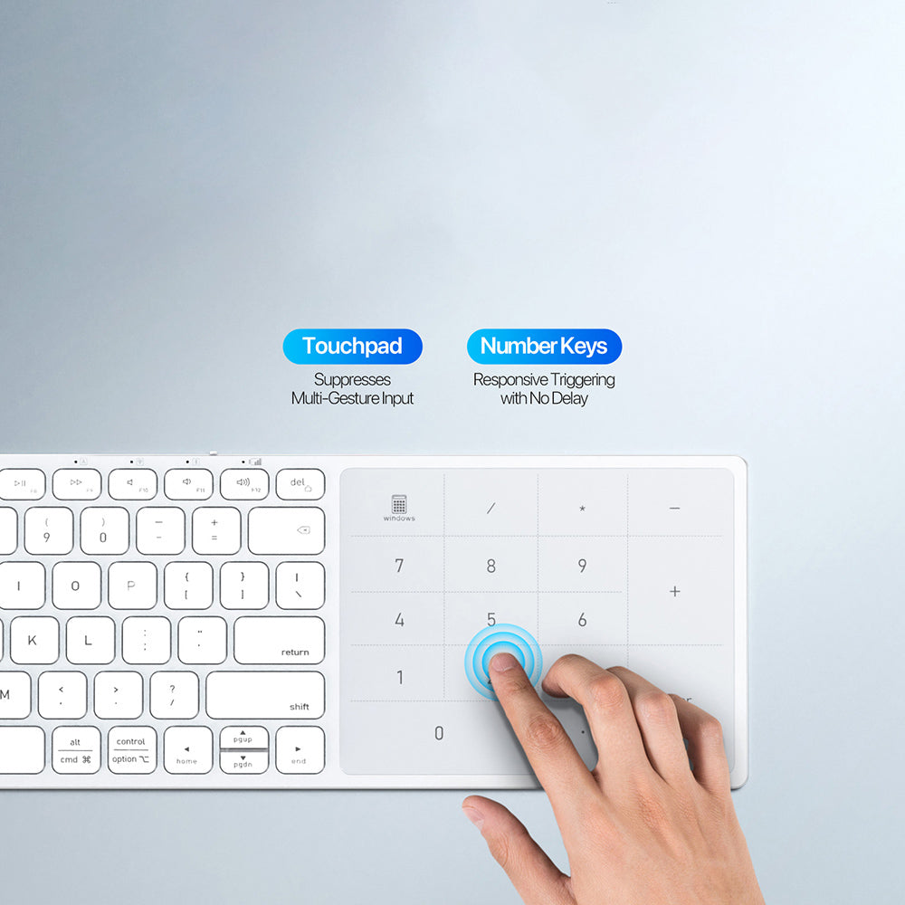 Tastatura Dux Ducis (LK Series), Wireless Bluetooth 5.0, Alb