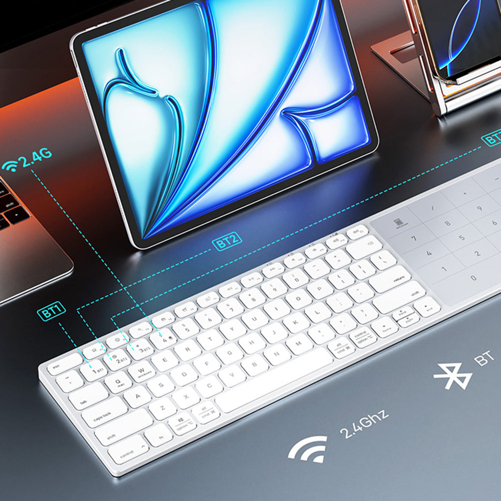 Tastatura Dux Ducis (LK Series), Wireless Bluetooth 5.0, Alb