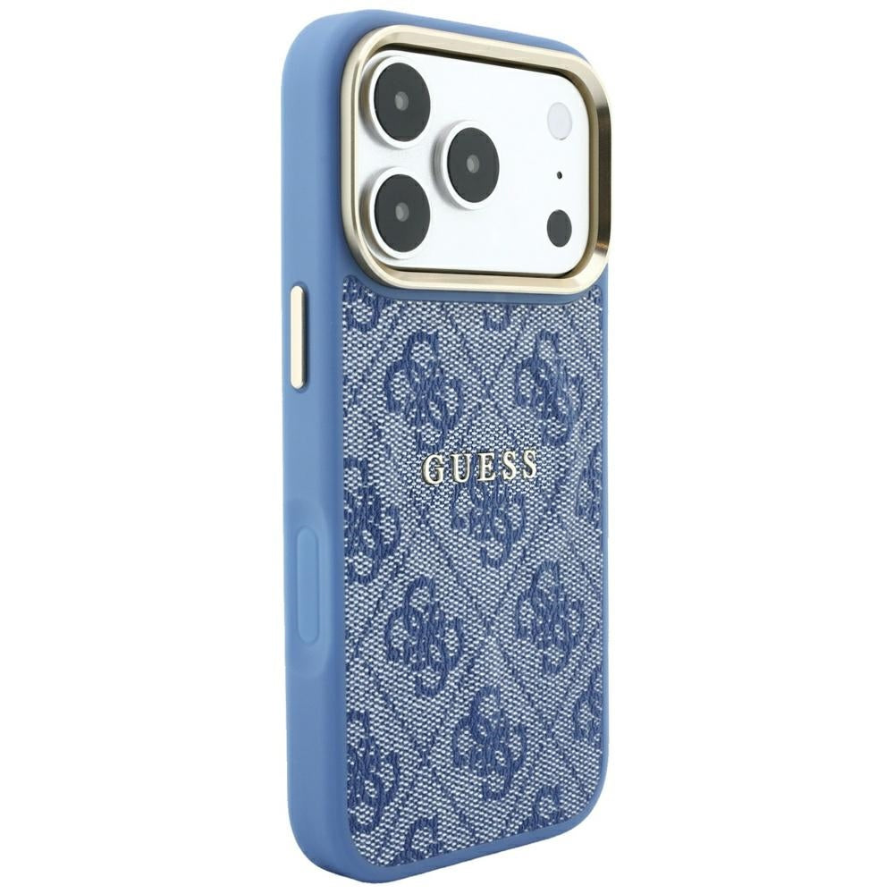 Husa de protectie Guess 4G Embossed Classic compatibil cu iPhone 18 Pro / iPhone 17 Pro, Albastru