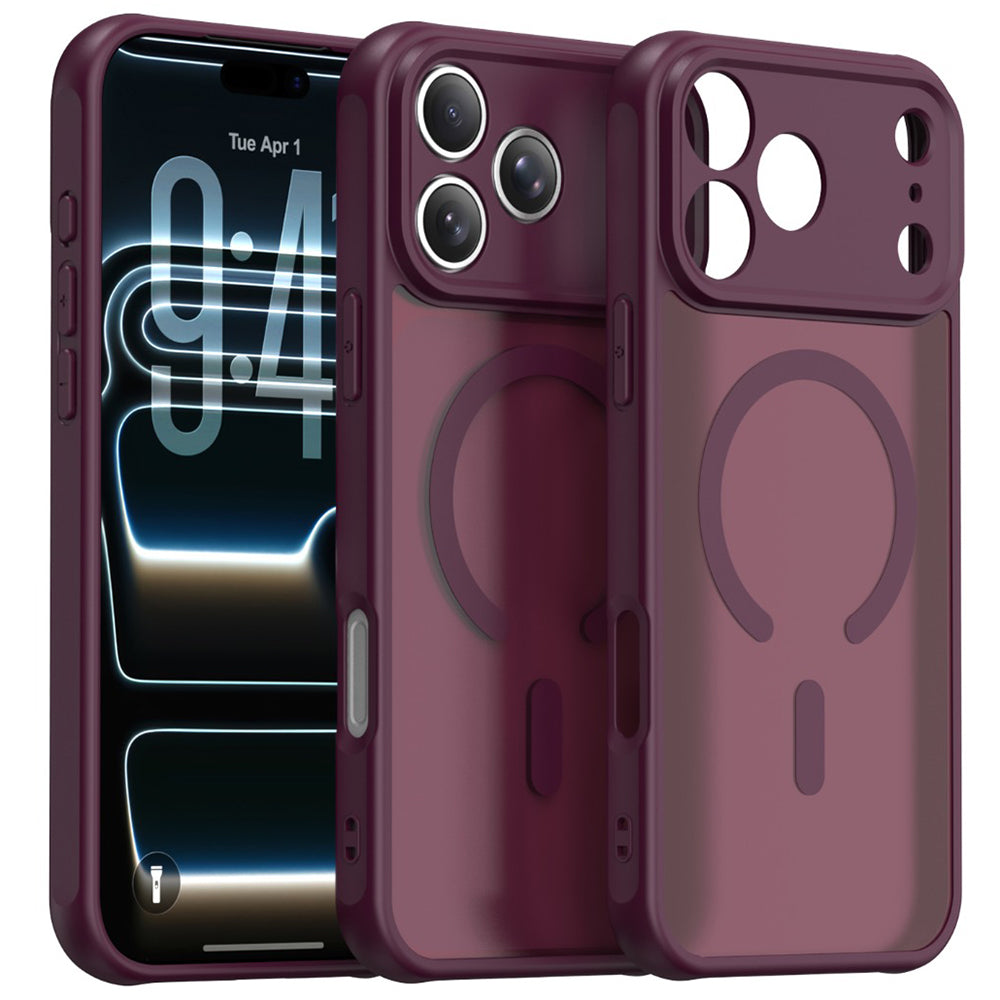 Husa de protectie Techsuit HaloFrost II MagSafe compatibil cu iPhone 18 Pro Max / iPhone 17 Pro Max, Visiniu
