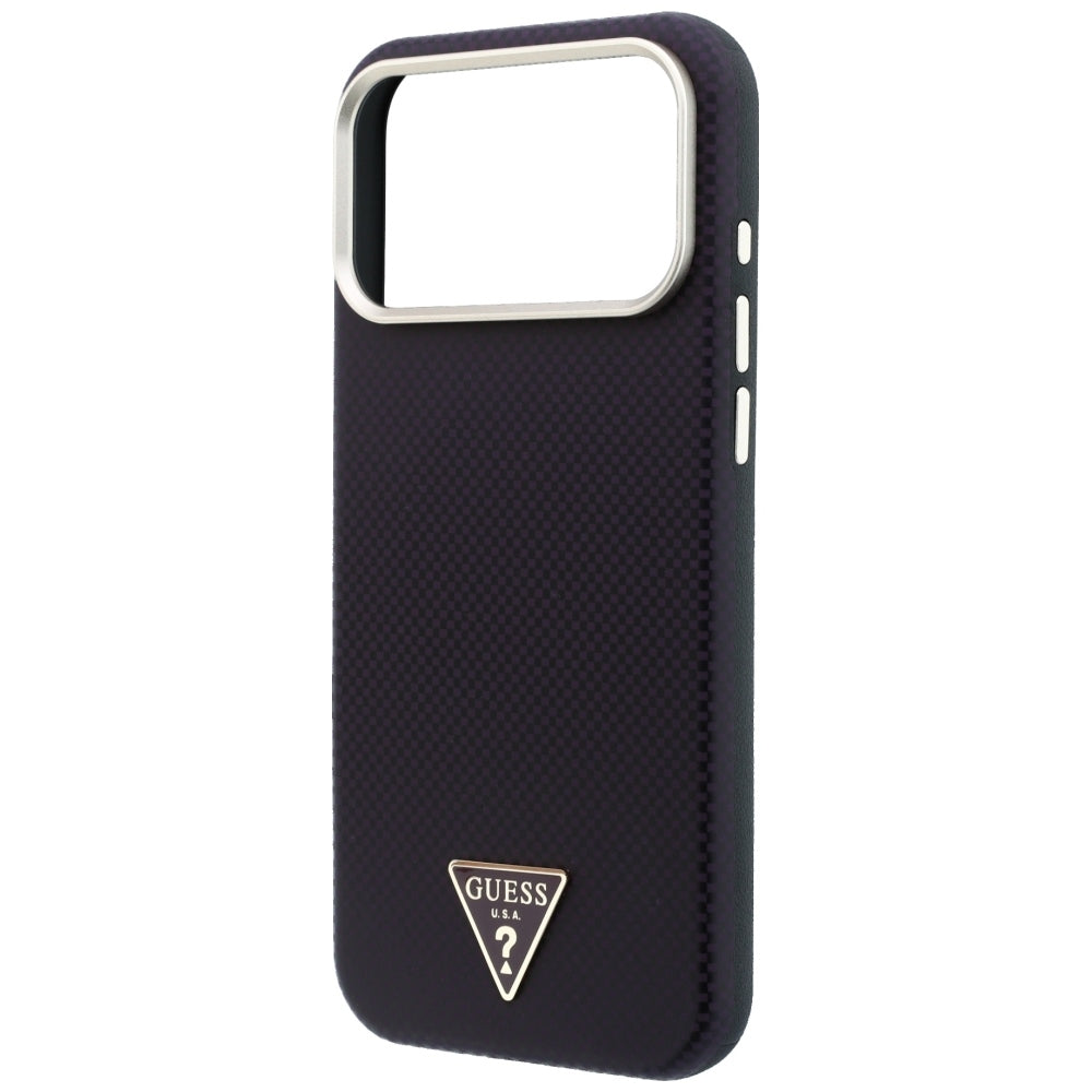 Husa de protectie Guess Kevlar Triangle Logo compatibil cu iPhone 18 Pro Max / iPhone 17 Pro Max, Bordo