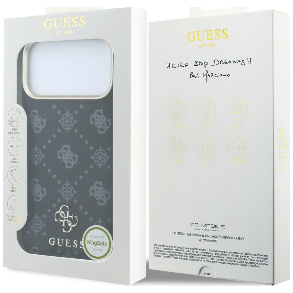 Husa de protectie Guess Peony 4G compatibil cu iPhone 18 Pro Max / iPhone 17 Pro Max, Negru