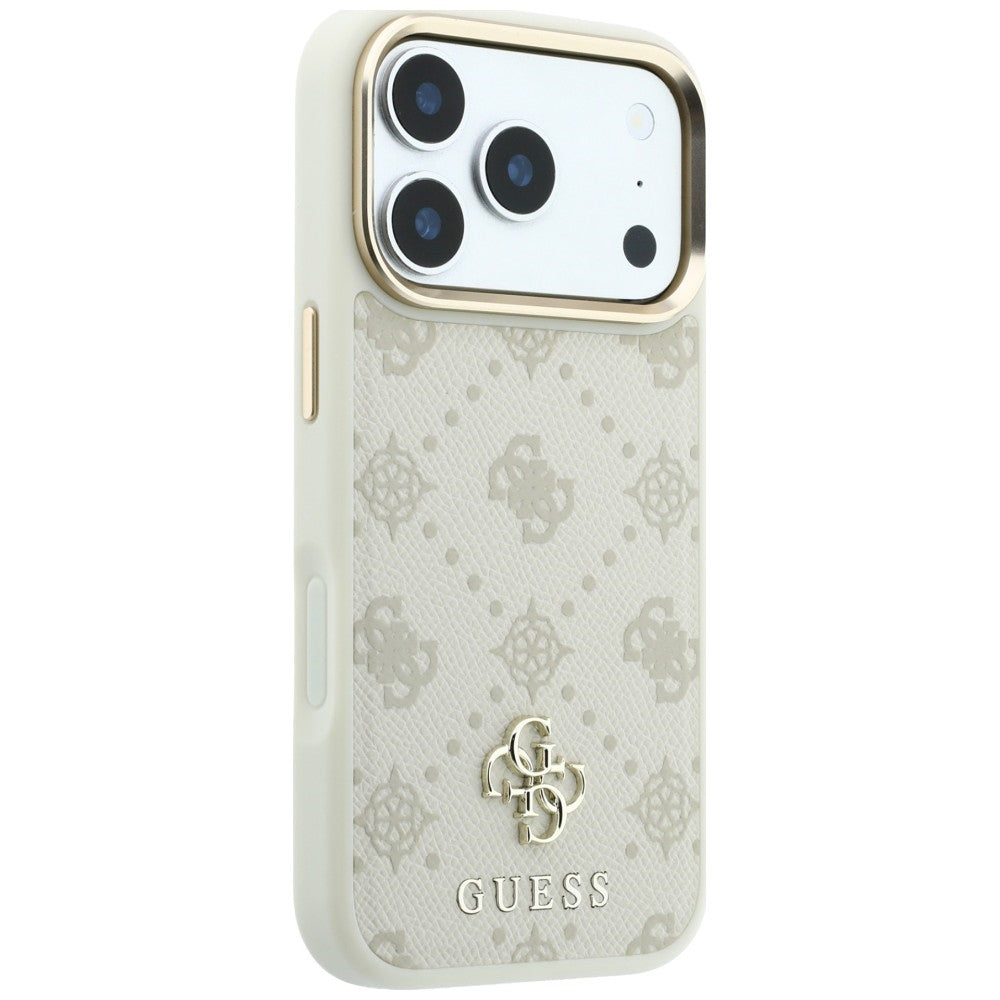 Husa de protectie Guess Peony 4G compatibil cu iPhone 18 Pro / iPhone 17 Pro, Bej