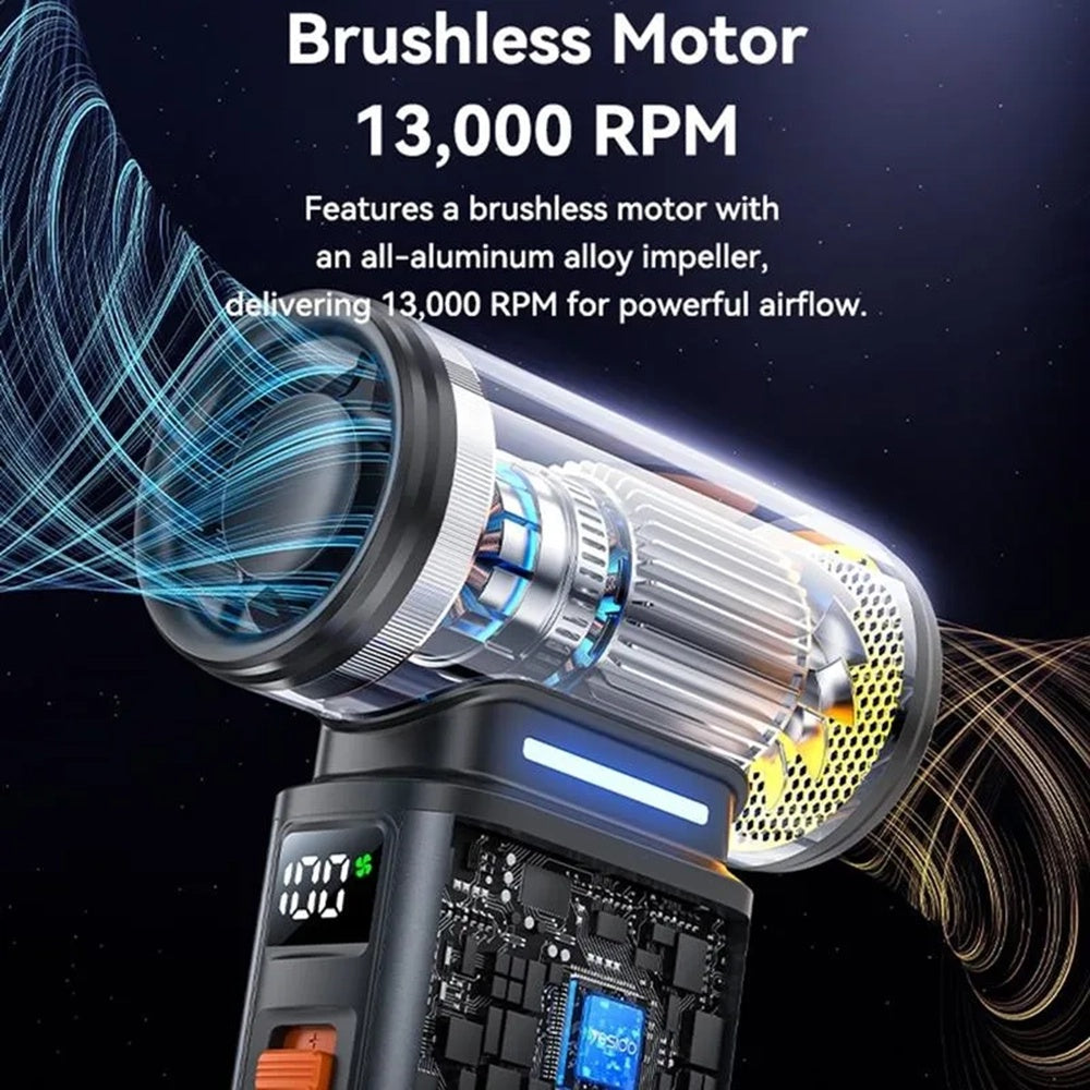 Ventilator portabil Yesido YF19, 130000RPM, Motor Brushless, Gri